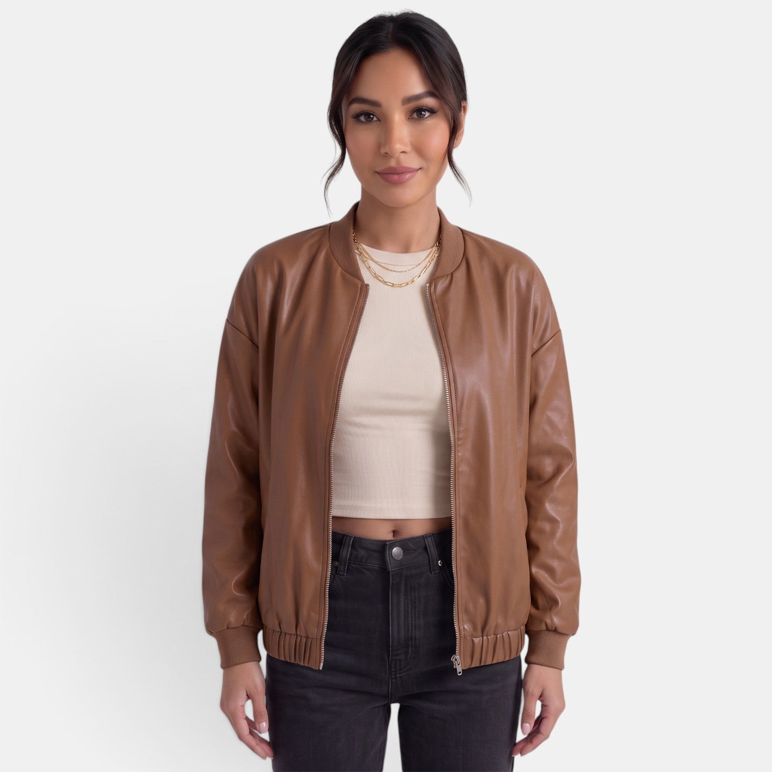 Bikerjacke in Lederoptik – Produktansicht 4