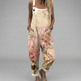Bequeme Latzhose mit Aquarell-Blüten – Produktansicht 1