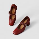 Bequeme Mary-Jane-Schuhe in Wickeloptik – Produktansicht 4