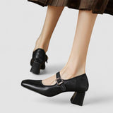 Bequeme Mary-Jane-Schuhe in Wickeloptik – Produktansicht 1