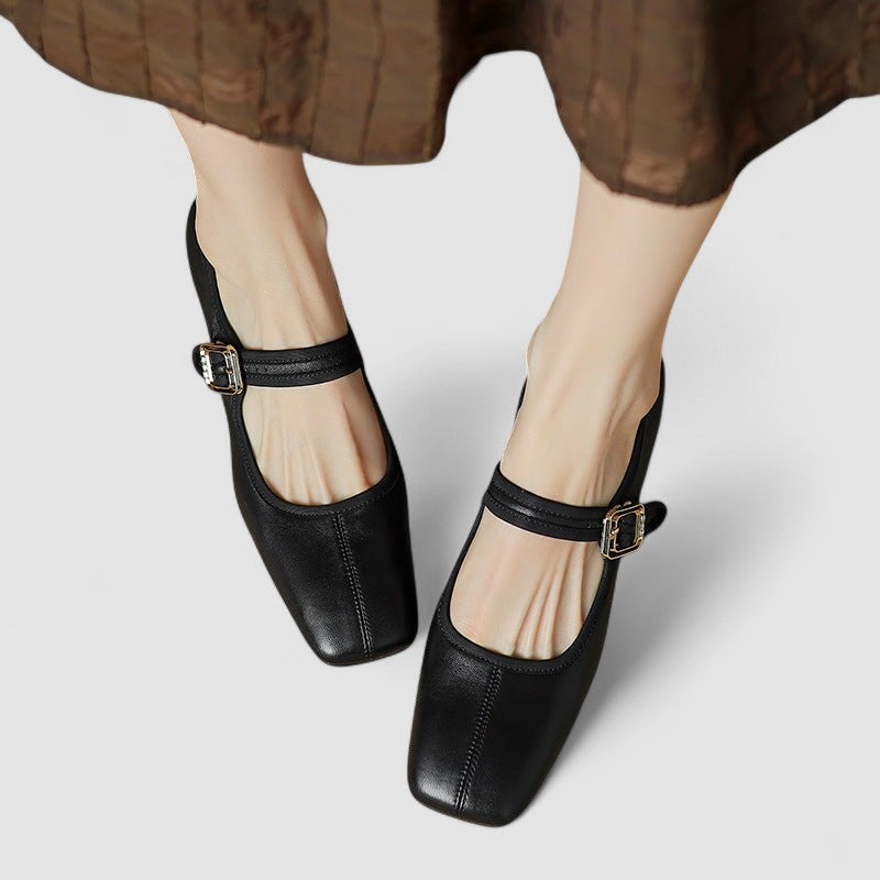 Bequeme Mary-Jane-Schuhe in Wickeloptik – Produktansicht 6