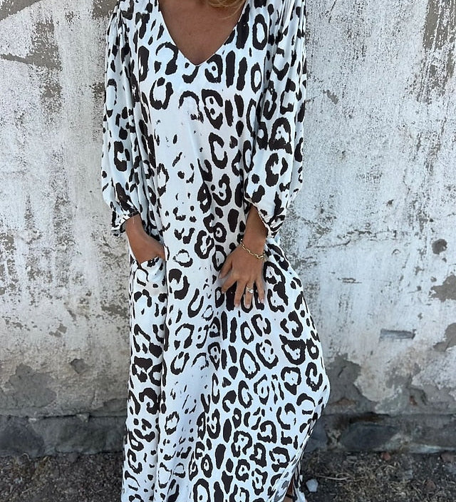 Bequemes Maxikleid im Leopardenmuster – Produktansicht 4
