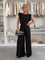 Elegantes Set aus Oberteil und Hose im Plissee-Look – Produktansicht 1