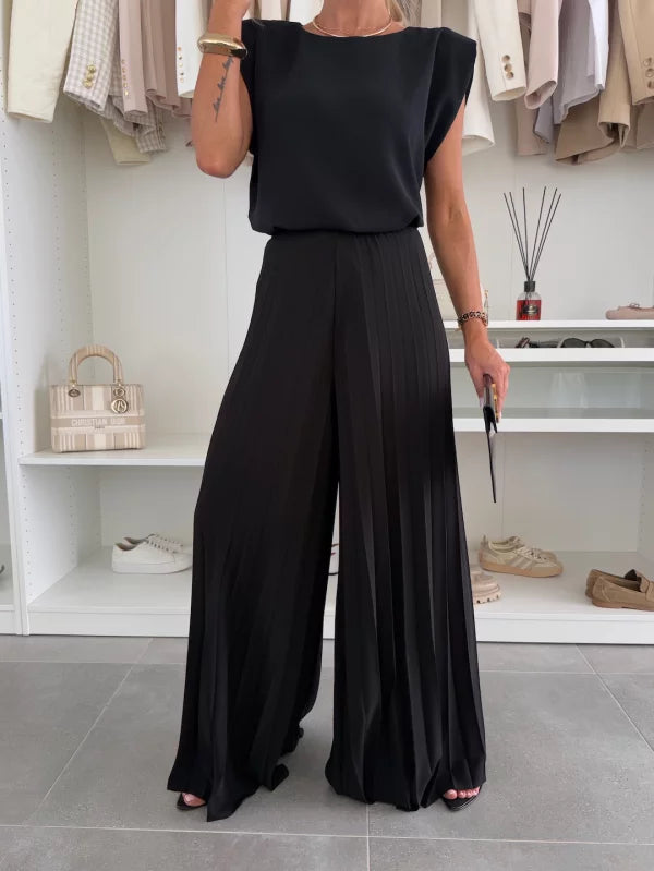 Elegantes Set aus Oberteil und Hose im Plissee-Look – Produktansicht 5