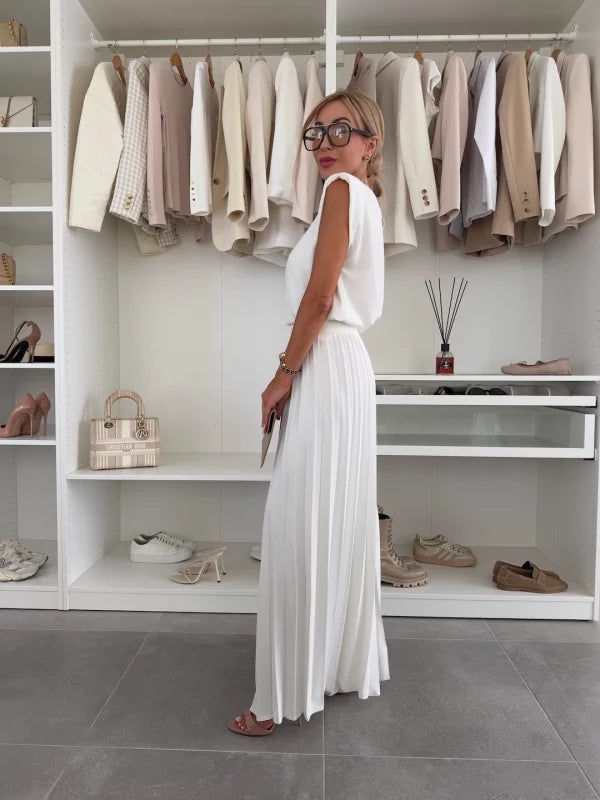Elegantes Set aus Oberteil und Hose im Plissee-Look – Produktansicht 6