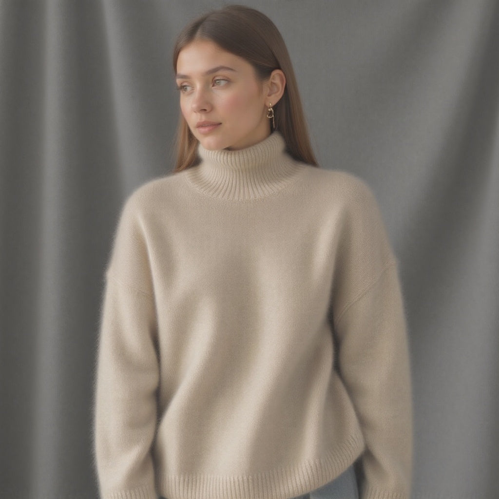 Oversize-Rollkragenpullover mit Kaschmiranteil – Produktansicht 4