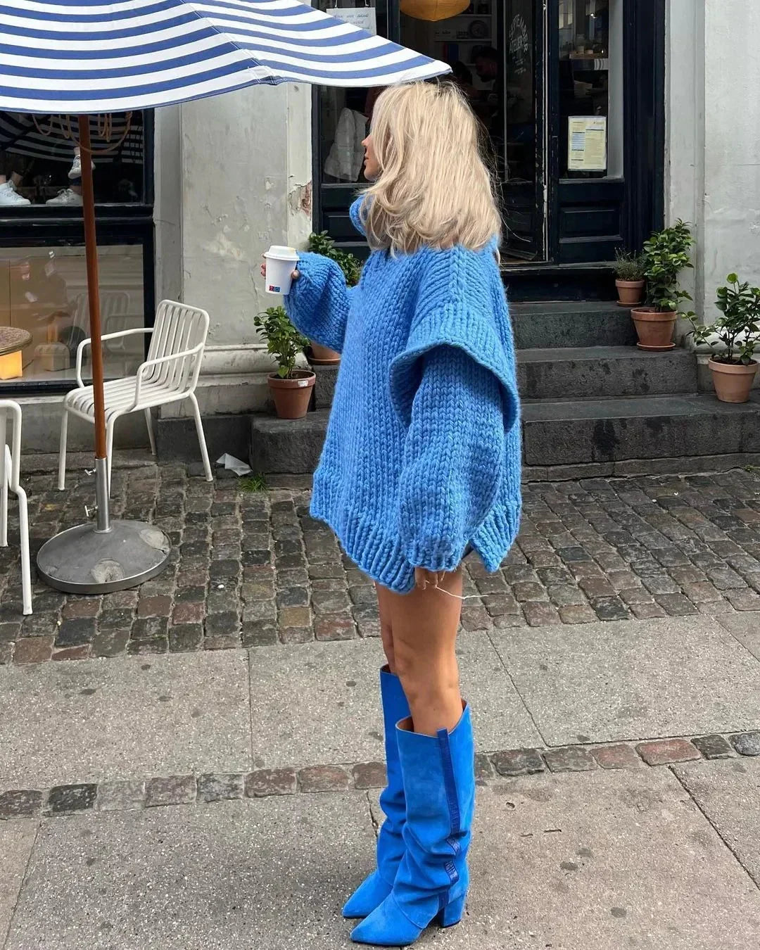 Chunky Rollkragenpullover mit Puffärmeln – Produktansicht 7