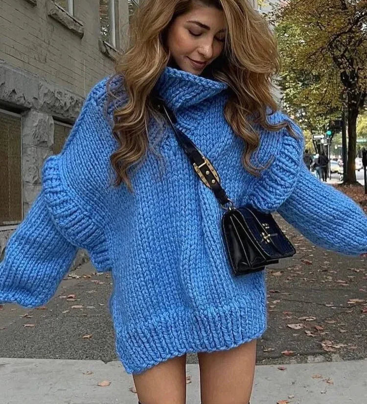 Chunky Rollkragenpullover mit Puffärmeln – Produktansicht 8
