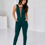 Celina | Eleganter Jumpsuit mit transparenten Einsätzen