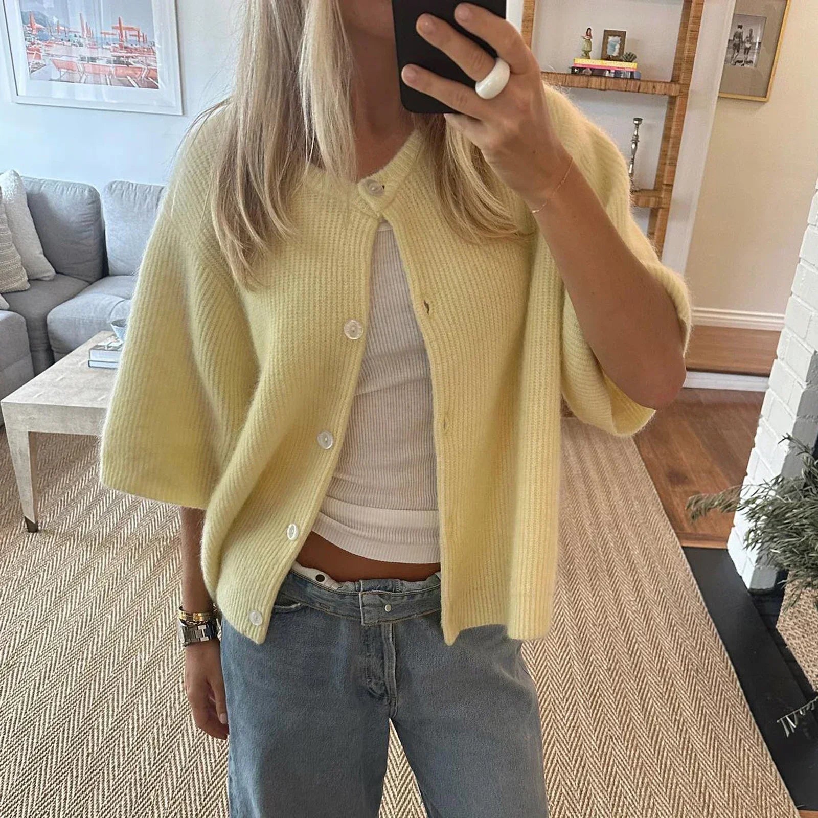 Eleganter Cardigan mit kurzen Ärmeln – Produktansicht 5