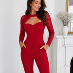 Marisa | Eleganter Jumpsuit mit langen Spitzenärmeln