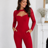 Marisa | Eleganter Jumpsuit mit langen Spitzenärmeln