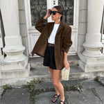 Ärmelloser Blazer in brauner Wildlederoptik – Produktansicht 5