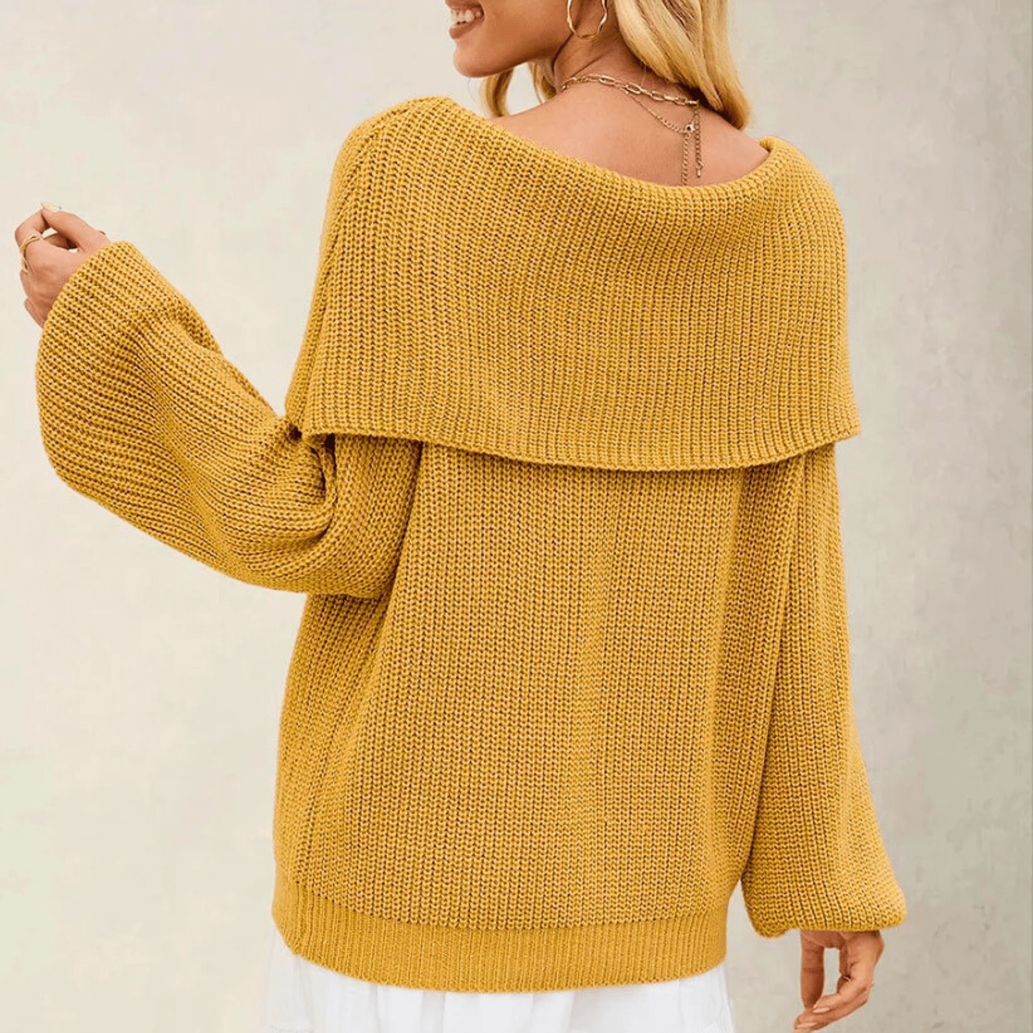 Schulterfreier Strickpullover – Produktansicht 10