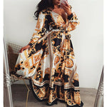 Bequemes Boho-Kleid mit buntem Druck mit Bindegürtel – Produktansicht 8