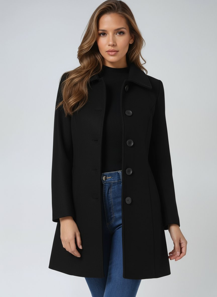 Eleganter einreihiger Wintermantel – Produktansicht 2
