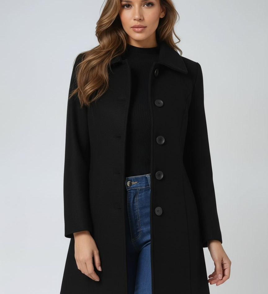 Eleganter einreihiger Wintermantel – Produktansicht 2