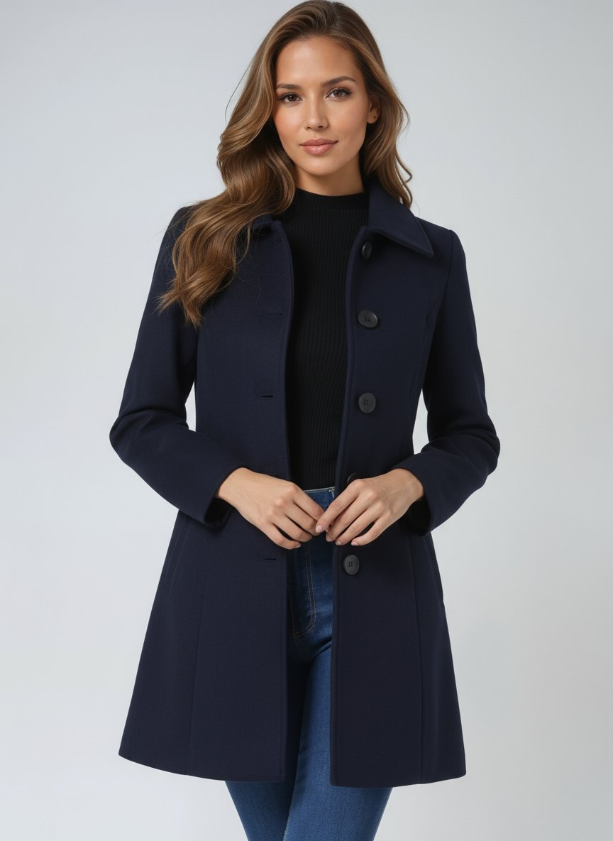 Eleganter einreihiger Wintermantel – Produktansicht 10