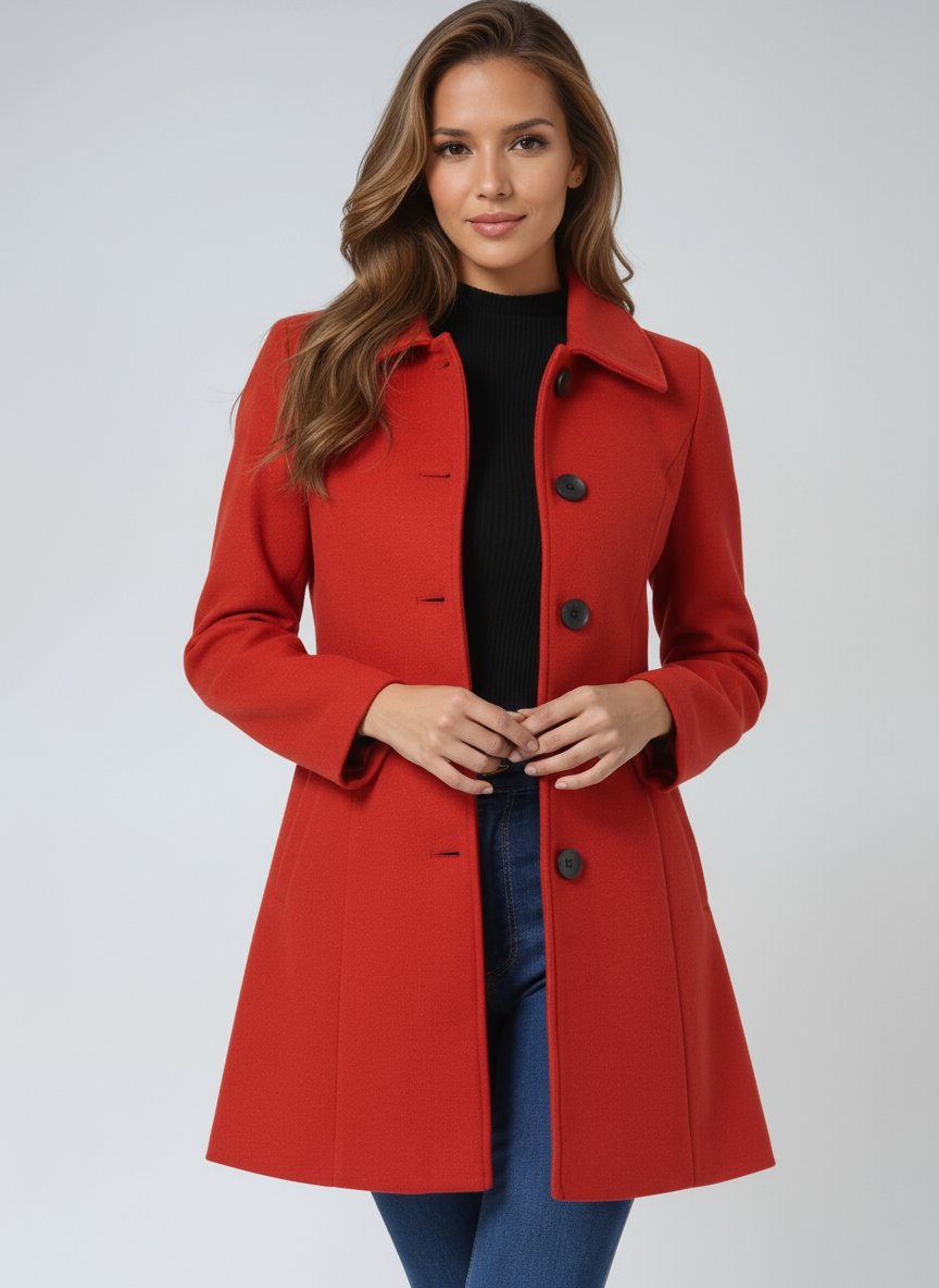 Eleganter einreihiger Wintermantel – Produktansicht 11