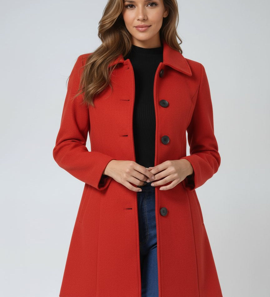 Eleganter einreihiger Wintermantel – Produktansicht 11
