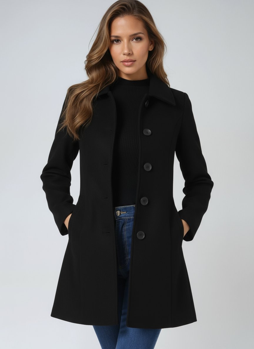 Eleganter einreihiger Wintermantel – Produktansicht 3