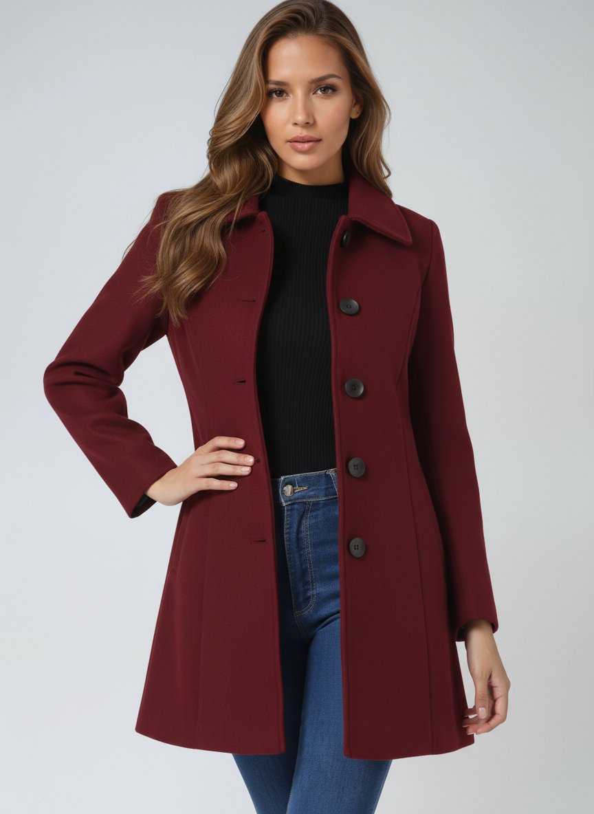Eleganter einreihiger Wintermantel – Produktansicht 6