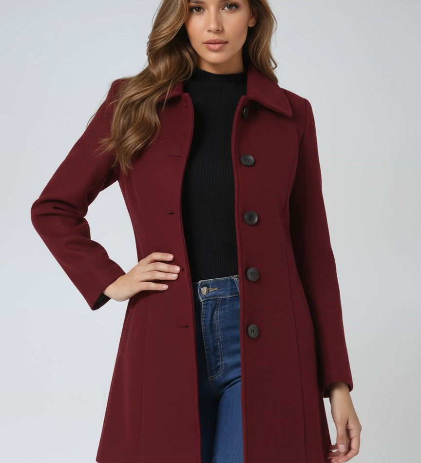 Eleganter einreihiger Wintermantel – Produktansicht 6