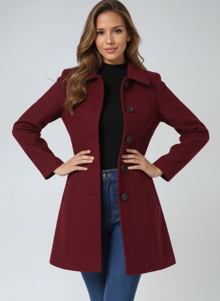 Eleganter einreihiger Wintermantel – Produktansicht 7