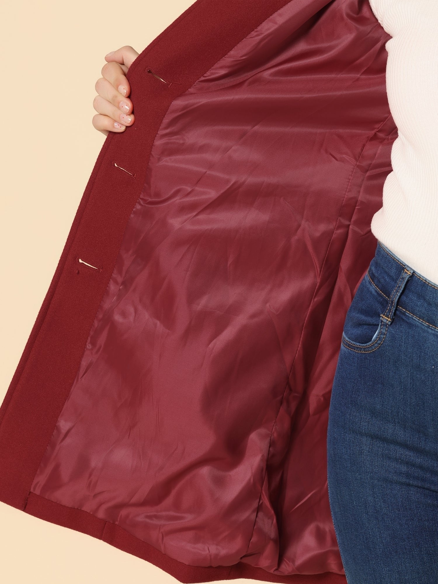 Eleganter einreihiger Wintermantel – Produktansicht 8
