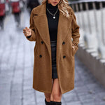 Bequemer mittellanger Damen-Teddymantel – Produktansicht 1